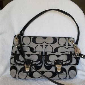 Coach black and grey multi strap bag